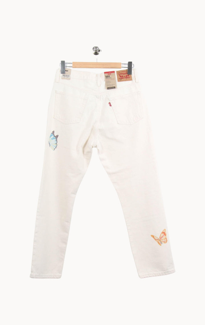 Jean Droit Blanc - Taille L/40 de la marque Levi's | PARAD62709 - Vendu par Paradigme - Image 4