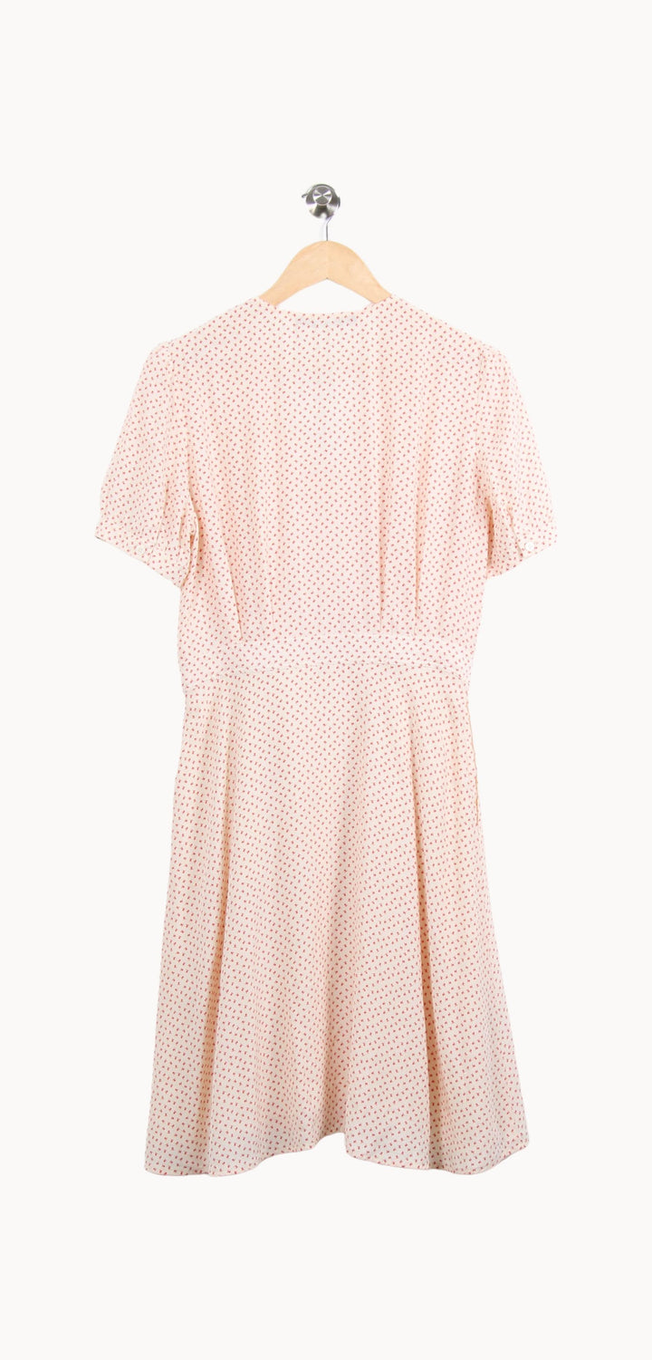 Robe portefeuille beige à motifs rouges - Taille L/40 de la marque Comptoir des Cotonniers | PARAD62732 - Vendu par Paradigme - Image 4