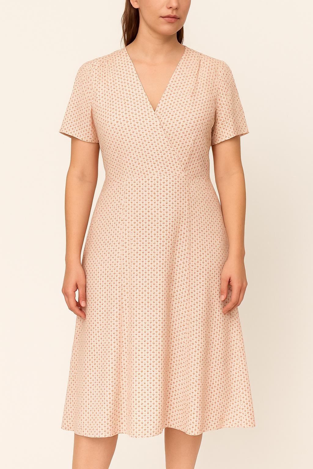 Robe portefeuille beige à motifs rouges - Taille L/40 de la marque Comptoir des Cotonniers | PARAD62732 - Vendu par Paradigme - Image 1