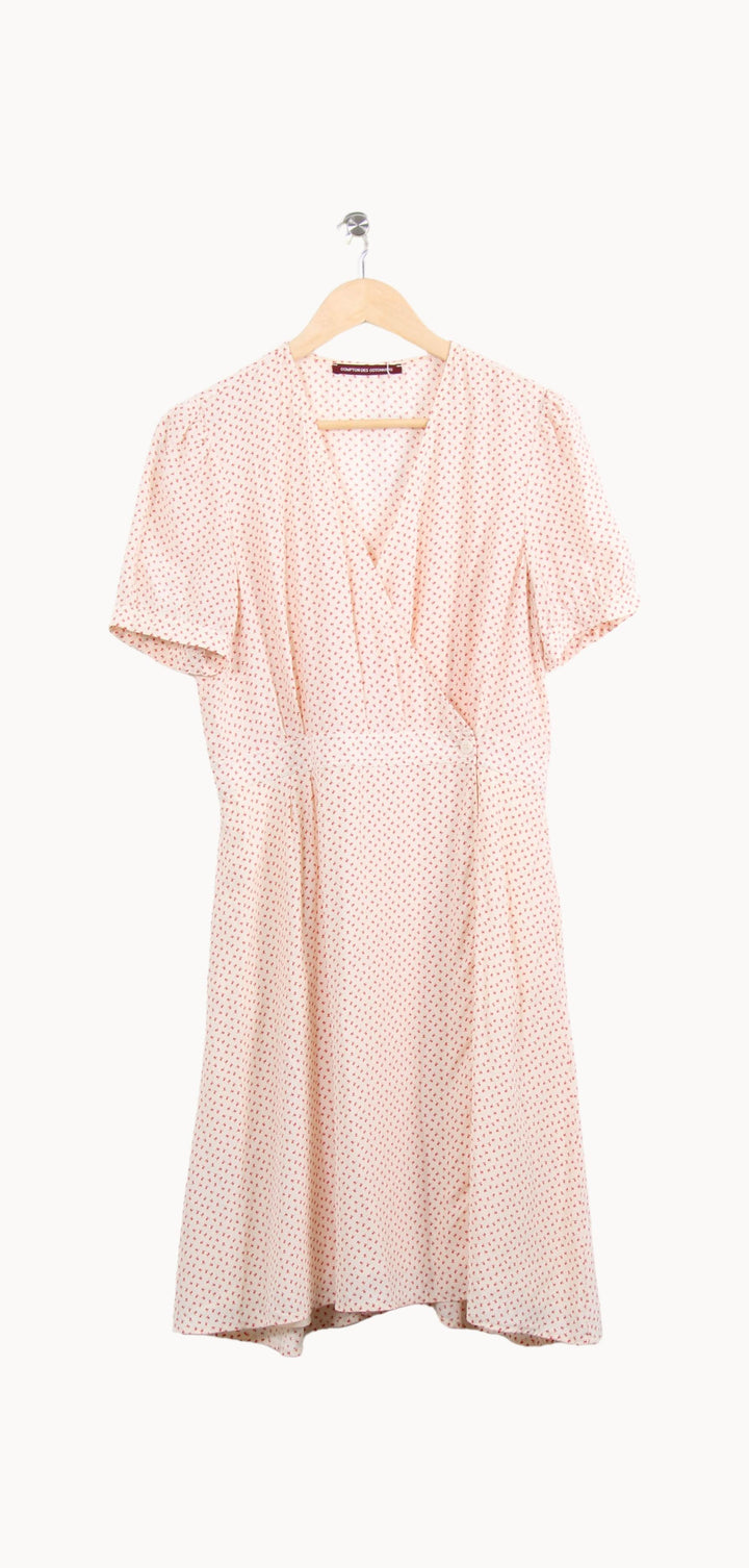 Robe portefeuille beige à motifs rouges - Taille L/40 de la marque Comptoir des Cotonniers | PARAD62732 - Vendu par Paradigme - Image 2