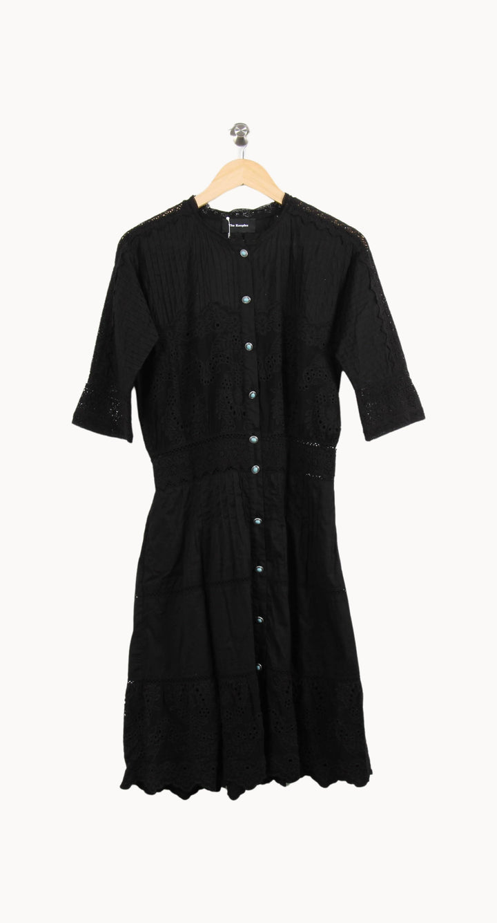 Robe Boutonnée Noire - Taille L/40 de la marque The Kooples | PARAD62738 - Vendu par Paradigme - Image 2