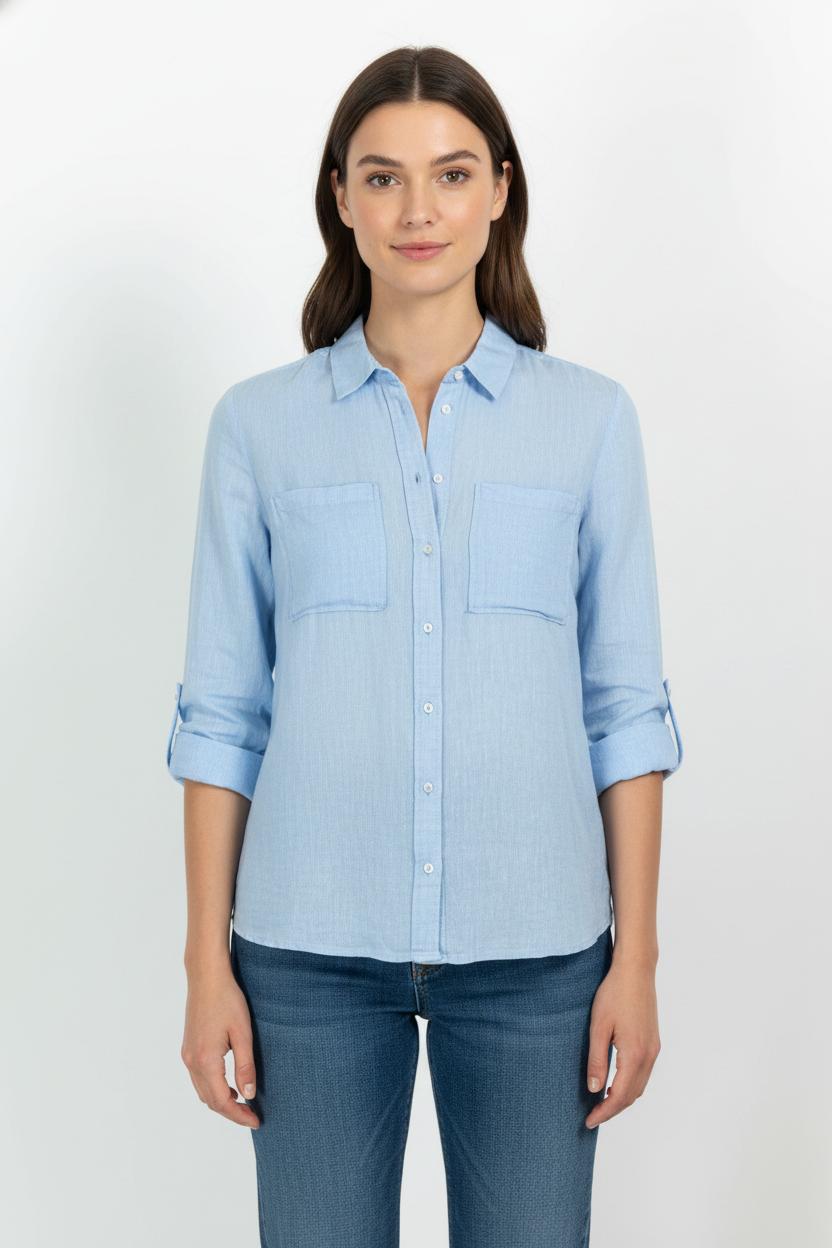 Chemise Bleue - Taille M/38 de la marque Caroll | PARAD62742 - Vendu par Paradigme - Image 1