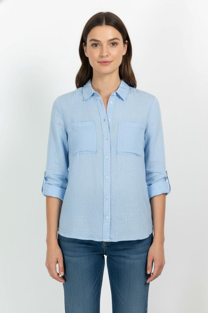 Chemise Bleue - Taille M/38 de la marque Caroll | PARAD62742 - Vendu par Paradigme - Image 1