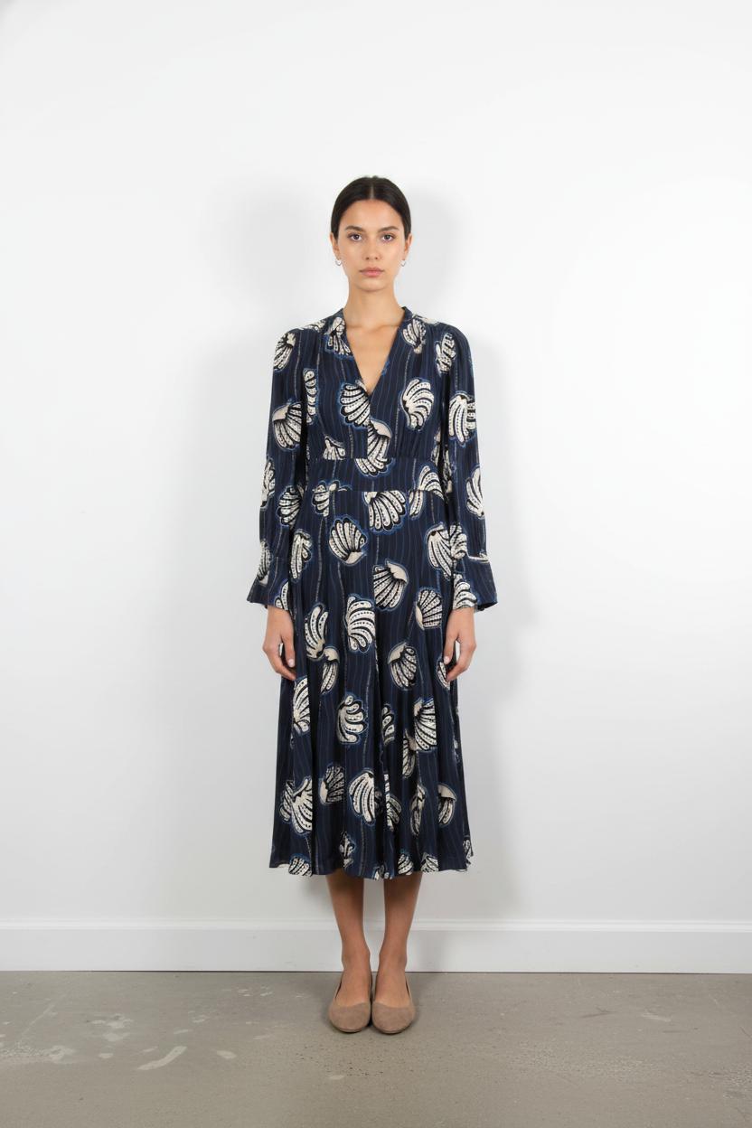 Robe Midi Bleue et Blanche - Taille S/36