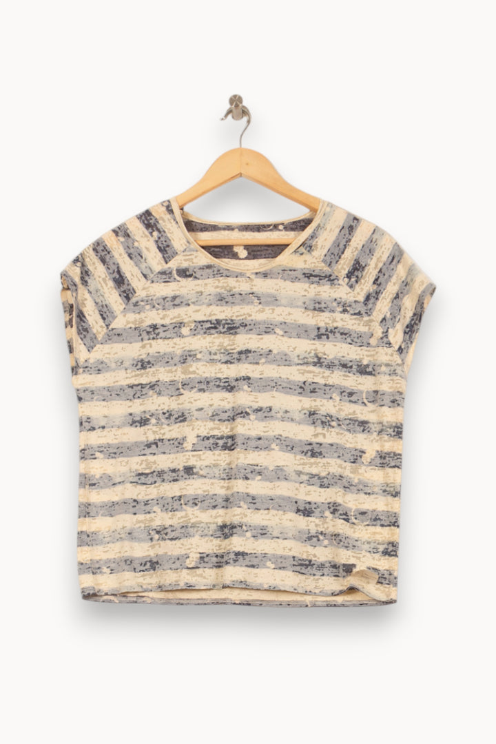 Tee-shirt Rayé Beige et Bleu - Taille S/36 de la marque Bérénice | PARAD62815 - Vendu par Paradigme - Image 2