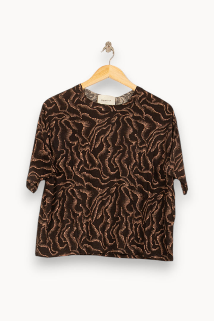 T-shirt Noir et Beige - Taille S/36 de la marque Bérénice | PARAD62823 - Vendu par Paradigme - Image 2