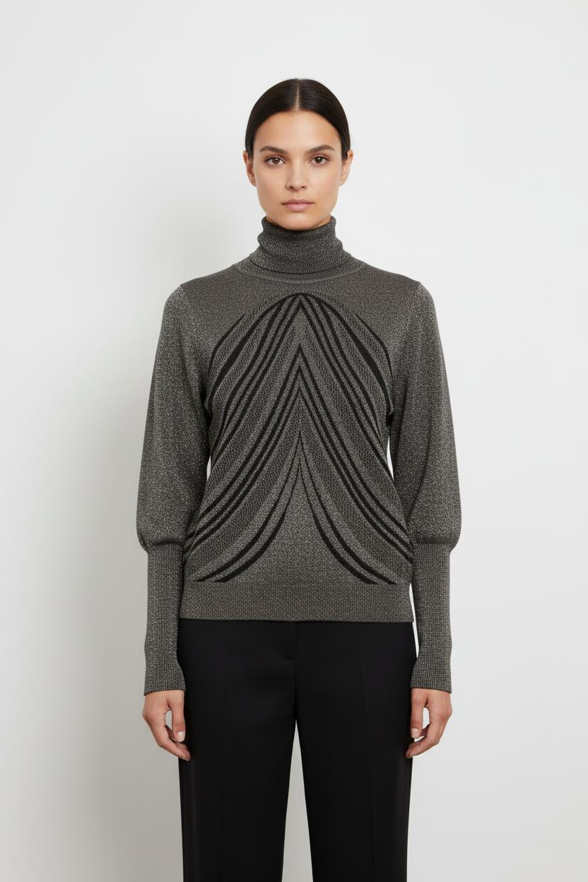 Pull Col Roulé Gris - Taille S/36