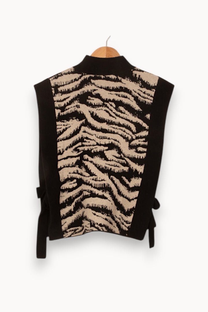 Pull Sans Manches Noir et Beige - Taille S/36 de la marque Bérénice | PARAD62840 - Vendu par Paradigme - Image 4