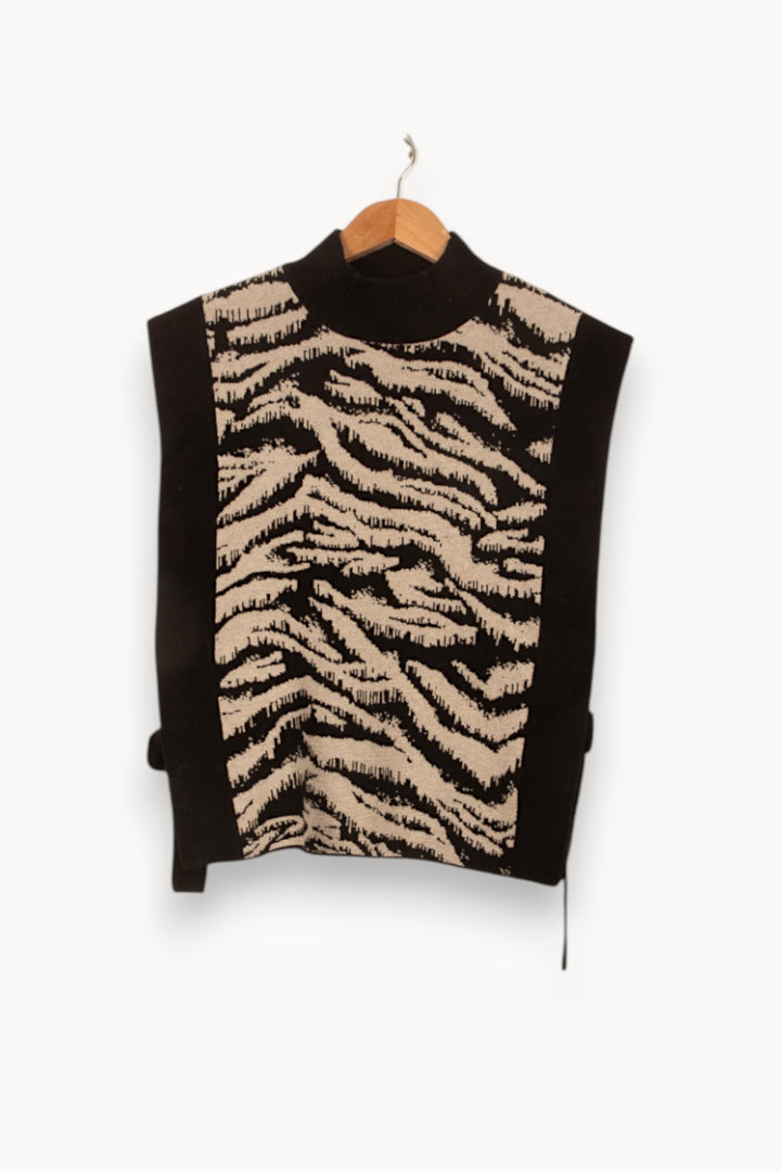 Pull Sans Manches Noir et Beige - Taille S/36 de la marque Bérénice | PARAD62840 - Vendu par Paradigme - Image 2