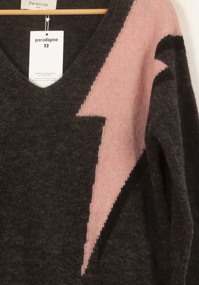 Pull Noir et Rose - Taille S/36 de la marque Bérénice | PARAD62858 - Vendu par Paradigme - Image 3
