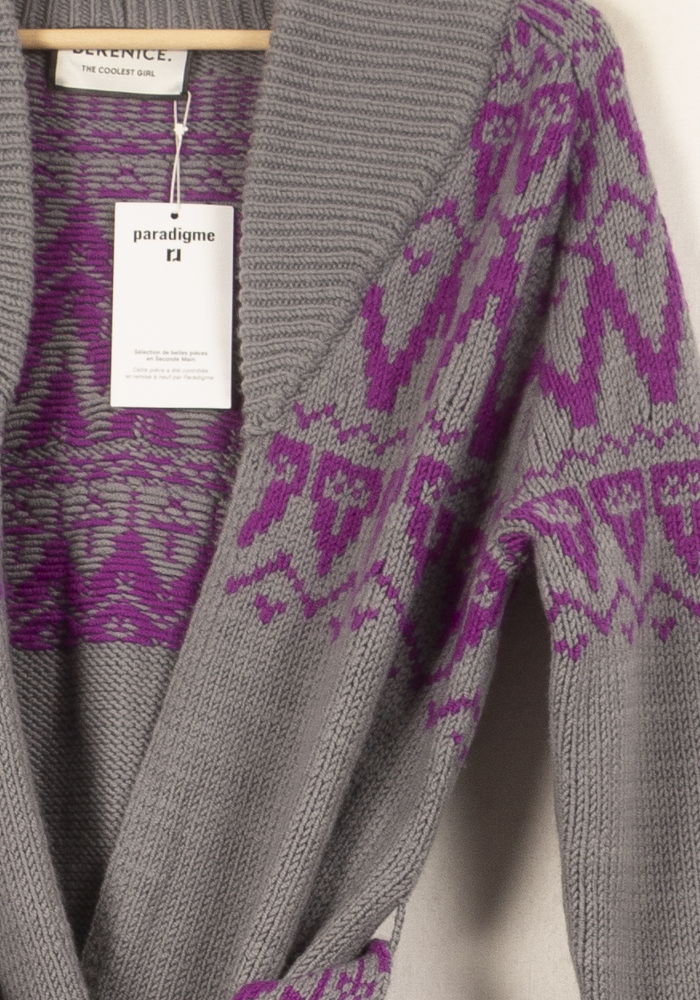 Cardigan Gris et Violet - Taille S/36 de la marque Bérénice | PARAD62859 - Vendu par Paradigme - Image 3