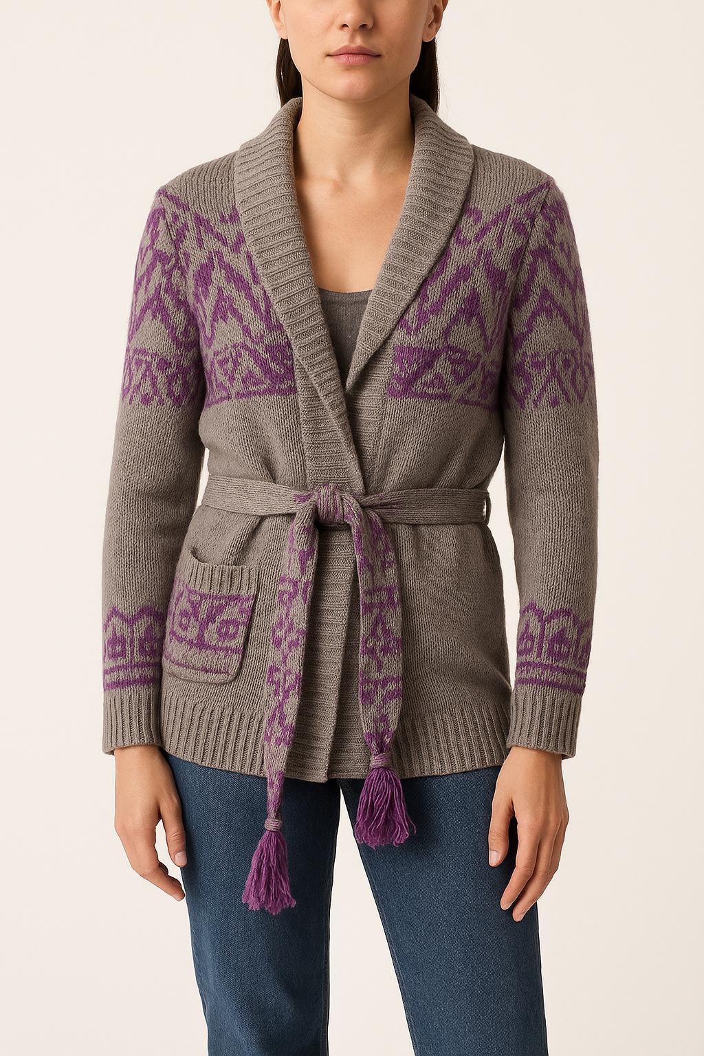 Cardigan Gris et Violet - Taille S/36 de la marque Bérénice | PARAD62859 - Vendu par Paradigme - Image 1