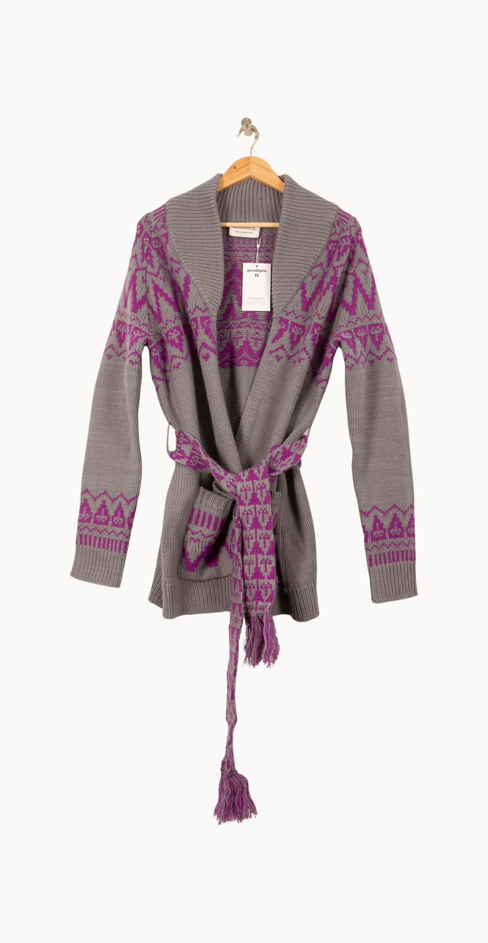 Cardigan Gris et Violet - Taille S/36 de la marque Bérénice | PARAD62859 - Vendu par Paradigme - Image 2