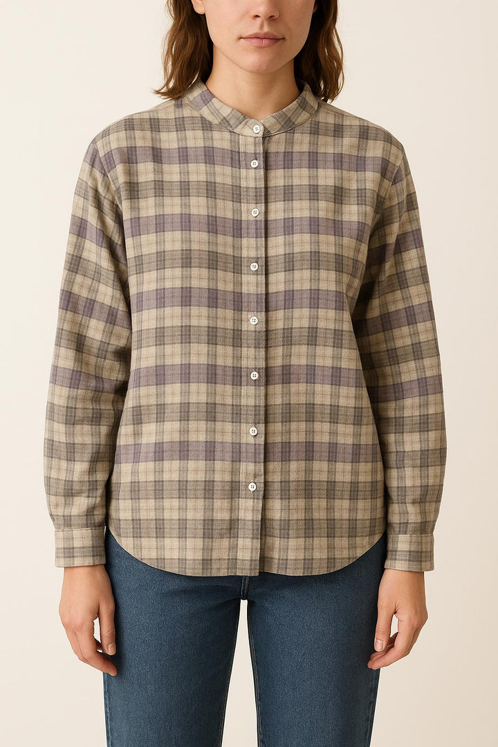 Chemise à Carreaux Beige et Violet - Taille S/36 de la marque Bérénice | PARAD62861 - Vendu par Paradigme - Image 1