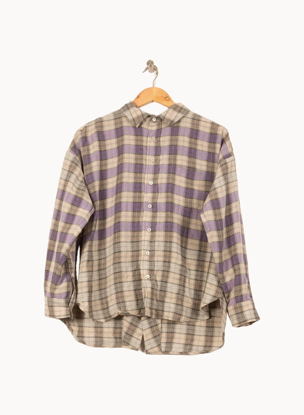 Chemise à Carreaux Beige et Violet - Taille S/36 de la marque Bérénice | PARAD62861 - Vendu par Paradigme - Image 2