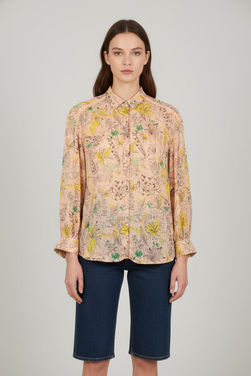 Chemise Rose et Jaune - Taille S/36