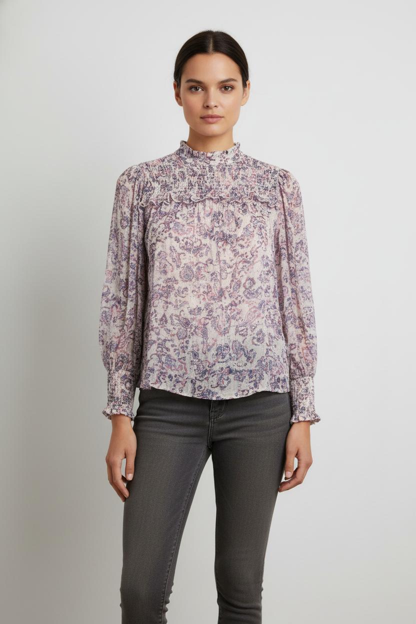 Blouse Violet et Rose - Taille S/36