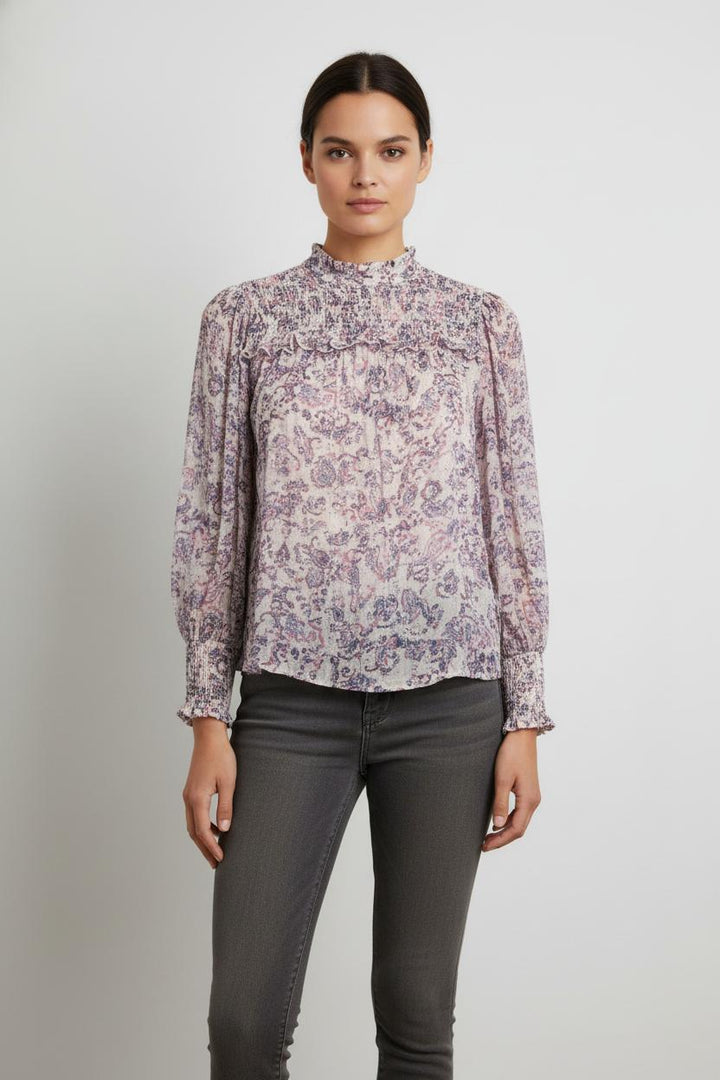 Blouse Violet et Rose - Taille S/36