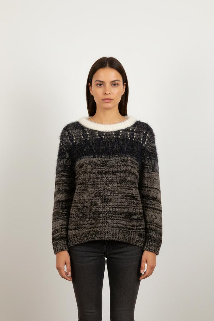 Pull Gris et Bleu - Taille S/36