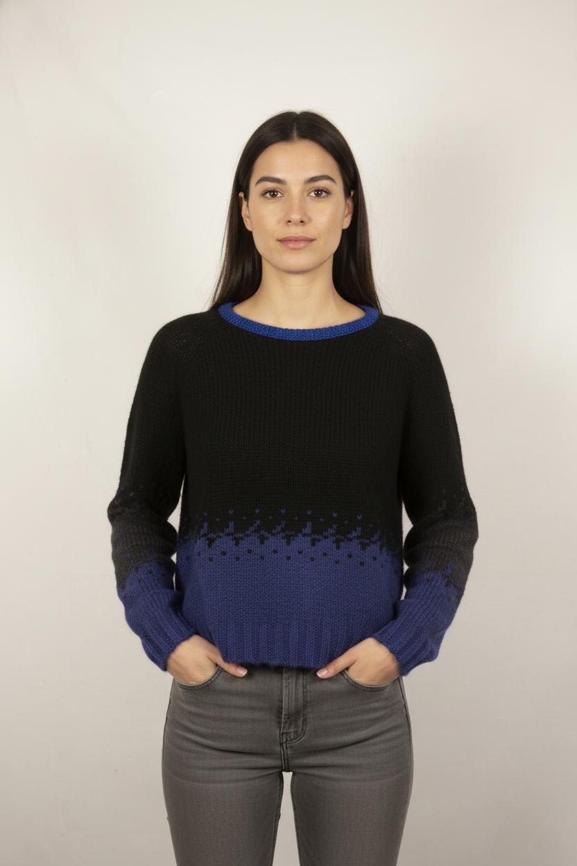 Pull Bleu et Noir - Taille S/36