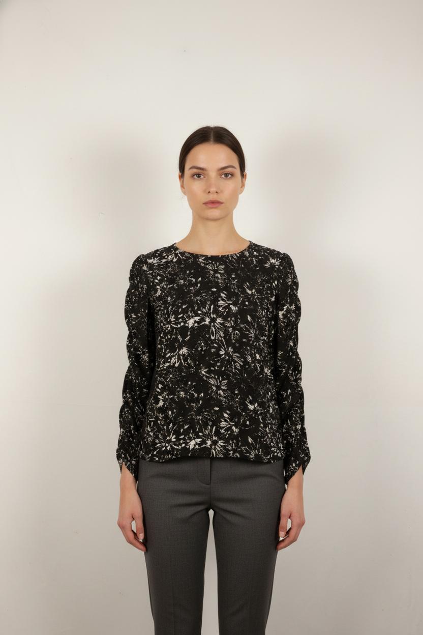 Blouse Noire et Blanche - Taille M/38