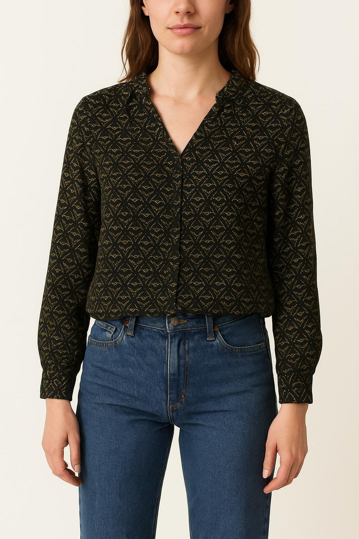 Chemise Noire et Jaune - Taille S/36 de la marque Bérénice | PARAD62925 - Vendu par Paradigme - Image 1