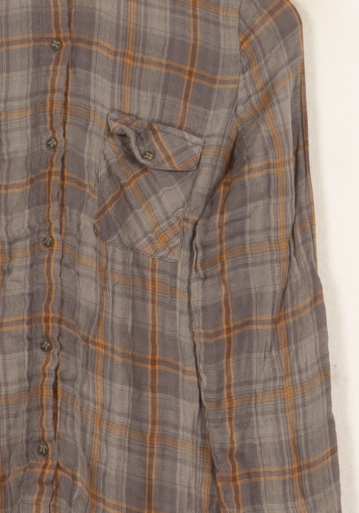 Chemise À Carreaux Grise et Orange - Taille S/36 de la marque Bérénice | PARAD62926 - Vendu par Paradigme - Image 3