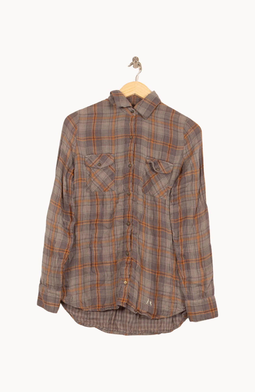 Chemise À Carreaux Grise et Orange - Taille S/36 de la marque Bérénice | PARAD62926 - Vendu par Paradigme - Image 2