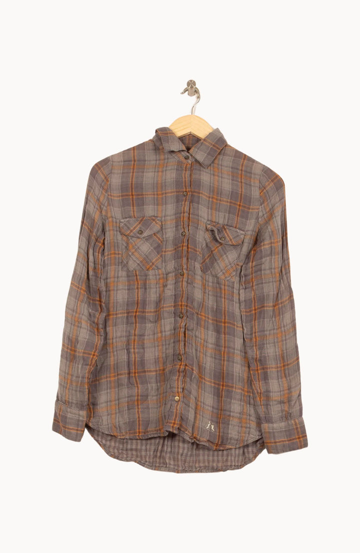 Chemise À Carreaux Grise et Orange - Taille S/36 de la marque Bérénice | PARAD62926 - Vendu par Paradigme - Image 2