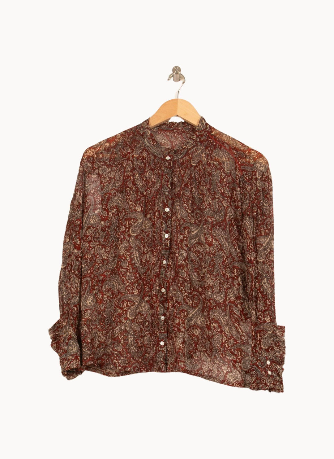 Blouse Bordeaux et Beige - Taille S/36 de la marque Bérénice | PARAD62933 - Vendu par Paradigme - Image 2