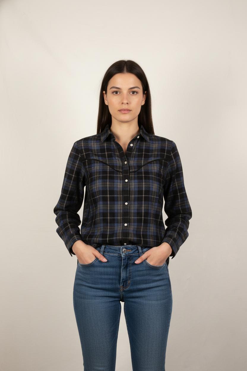 Chemise Bleu et Noir - Taille S/36