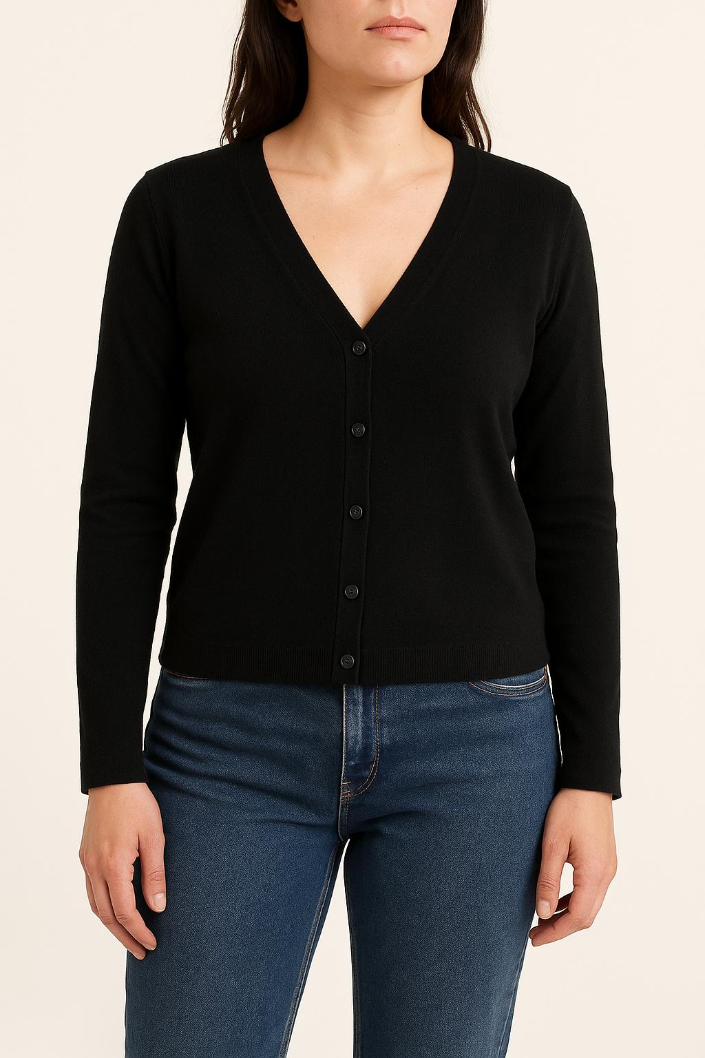 Cardigan Noir - Taille L/40 de la marque La Fée Maraboutée | PARAD62972 - Vendu par Paradigme - Image 1
