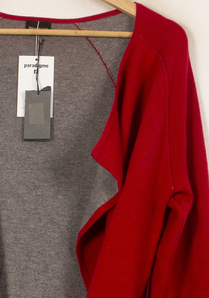 Cardigan Rouge et Gris - Taille S/36 de la marque Bérénice | PARAD63074 - Vendu par Paradigme - Image 3