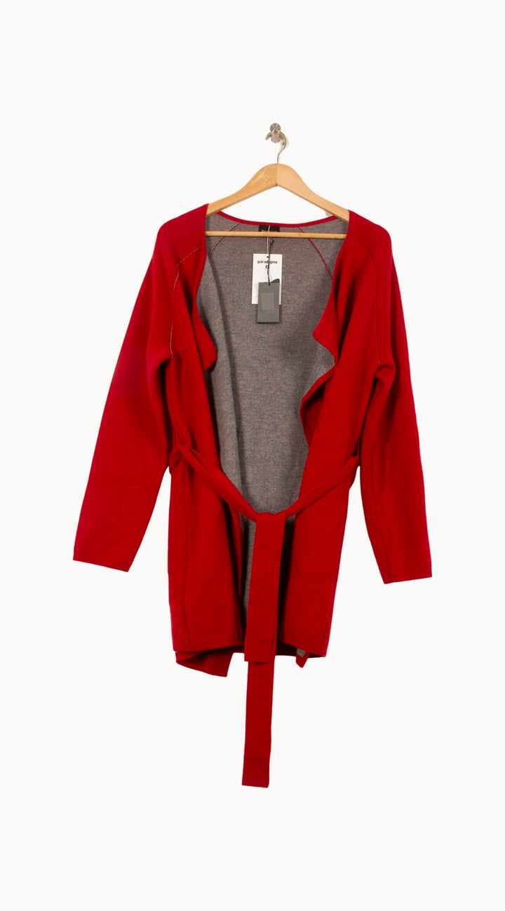 Cardigan Rouge et Gris - Taille S/36 de la marque Bérénice | PARAD63074 - Vendu par Paradigme - Image 2