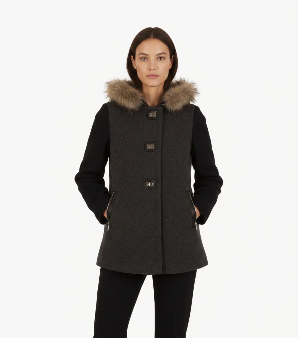 Duffle-coat Gris et Noir - Taille S/36