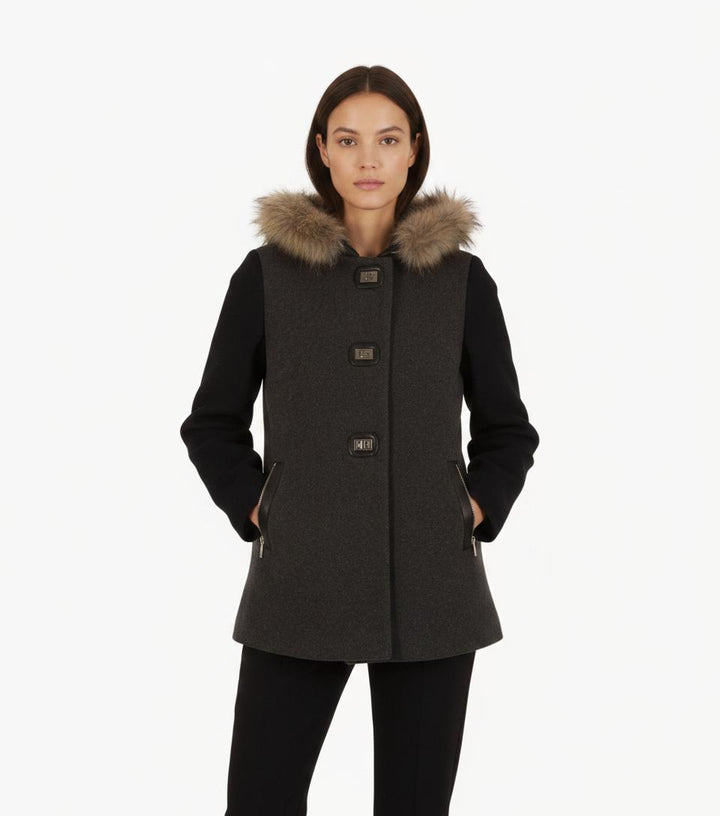 Duffle-coat Gris et Noir - Taille S/36
