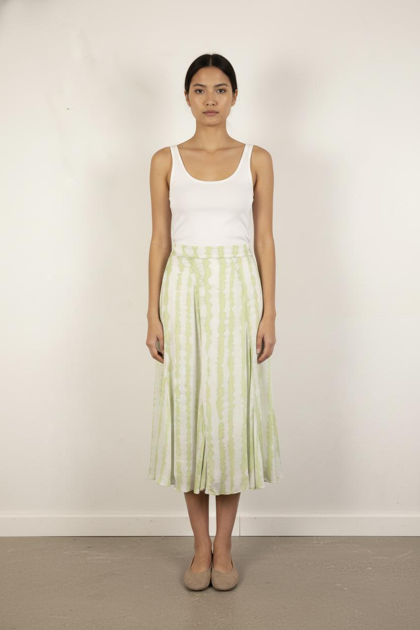 Jupe Midi Verte et Blanche - Taille XL/42