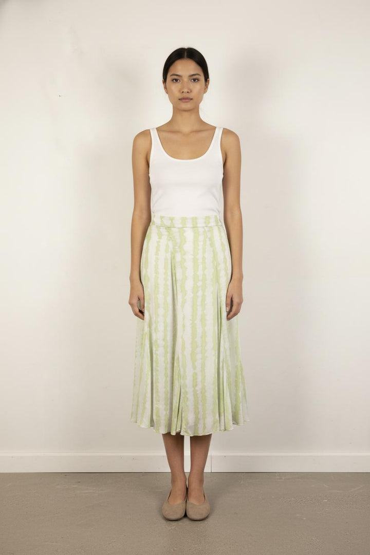 Jupe Midi Verte et Blanche - Taille XL/42