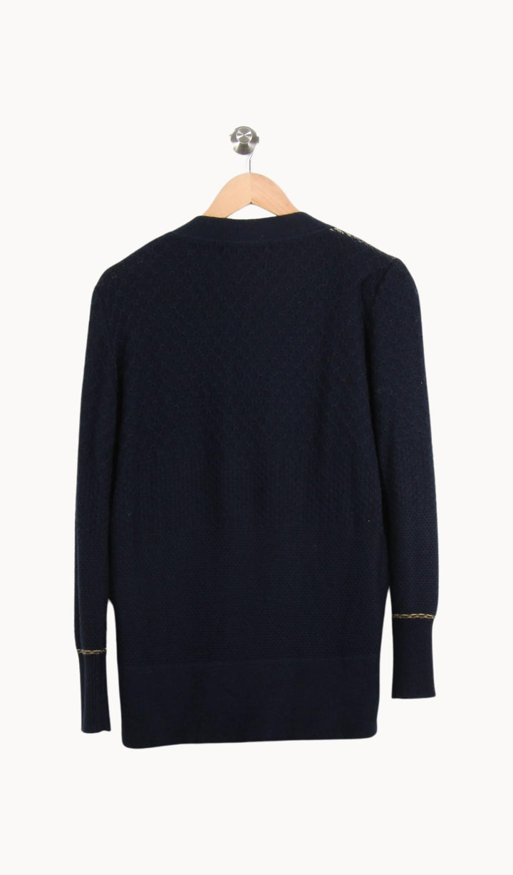 Cardigan Bleu et Gris - Taille L/40 de la marque Sessùn | PARAD63212 - Vendu par Paradigme - Image 4