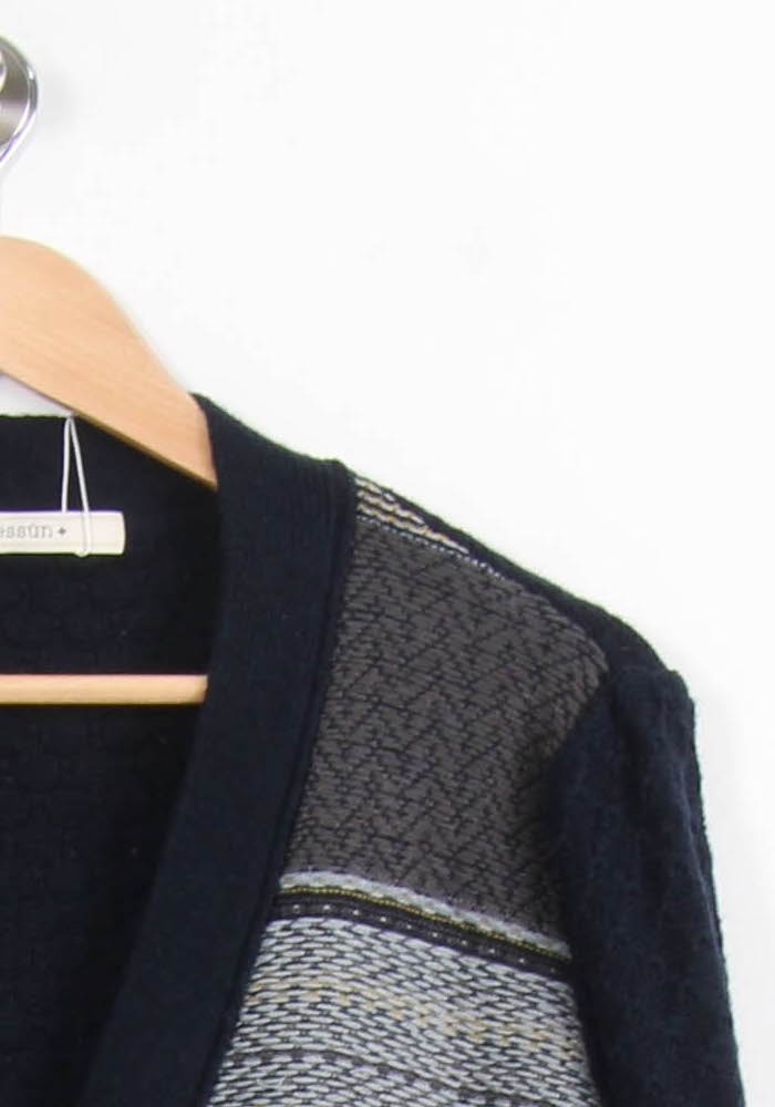 Cardigan Bleu et Gris - Taille L/40 de la marque Sessùn | PARAD63212 - Vendu par Paradigme - Image 3