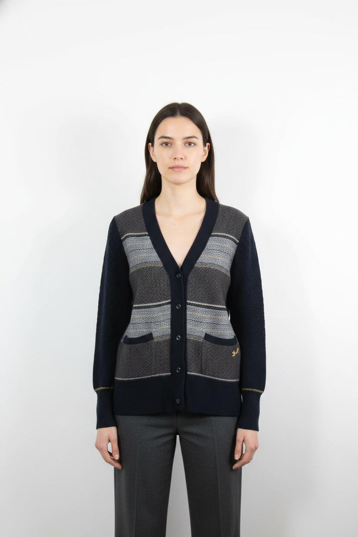 Cardigan Bleu et Gris - Taille L/40