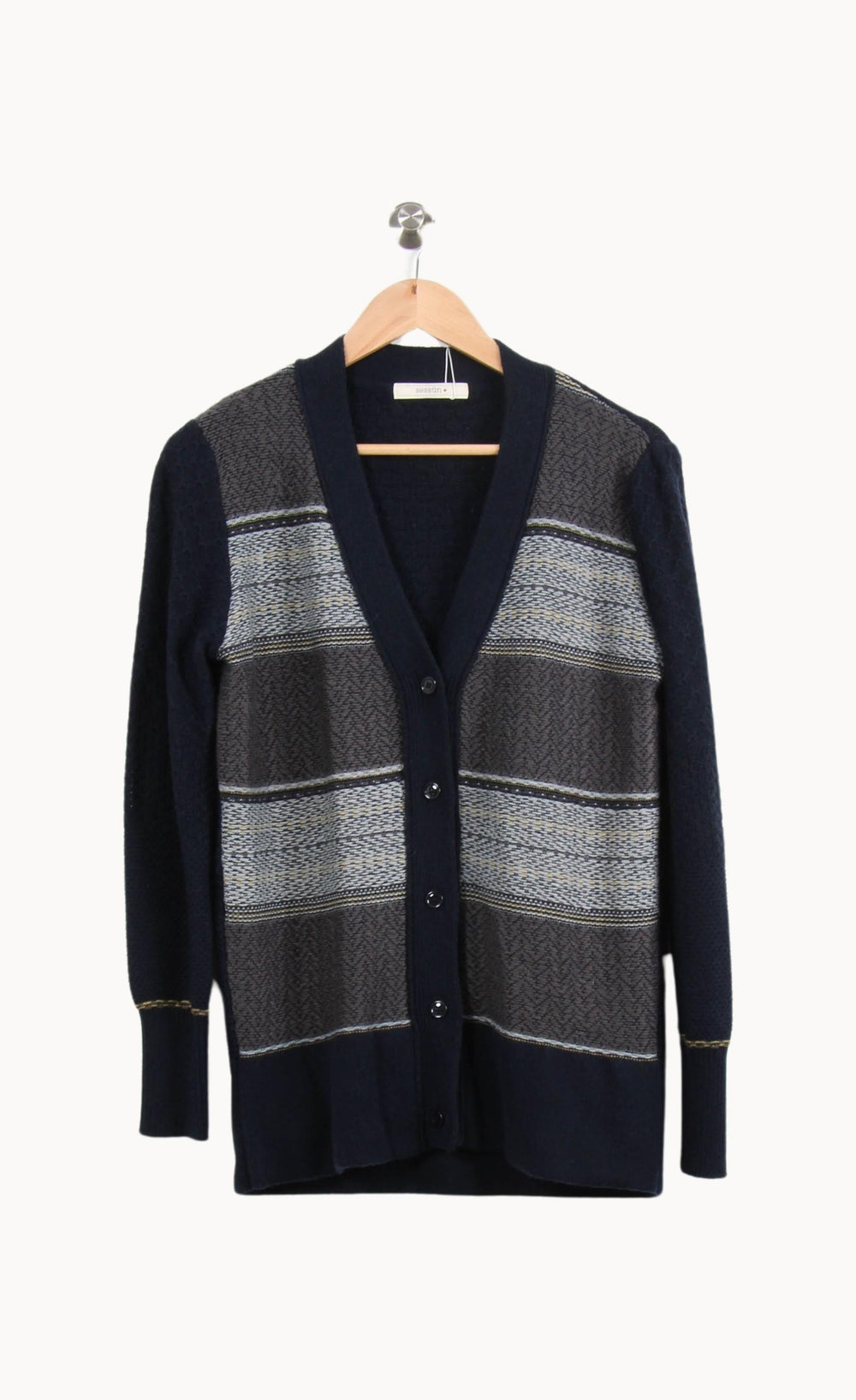Cardigan Bleu et Gris - Taille L/40 de la marque Sessùn | PARAD63212 - Vendu par Paradigme - Image 2