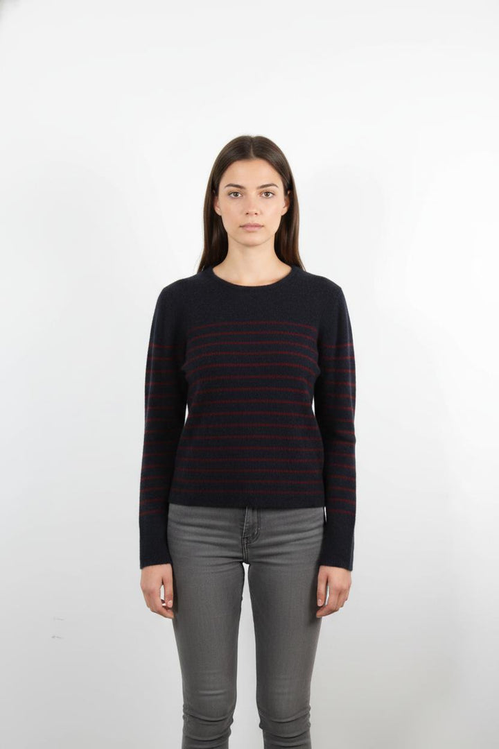 Pull Marine et Bordeaux - Taille S/36