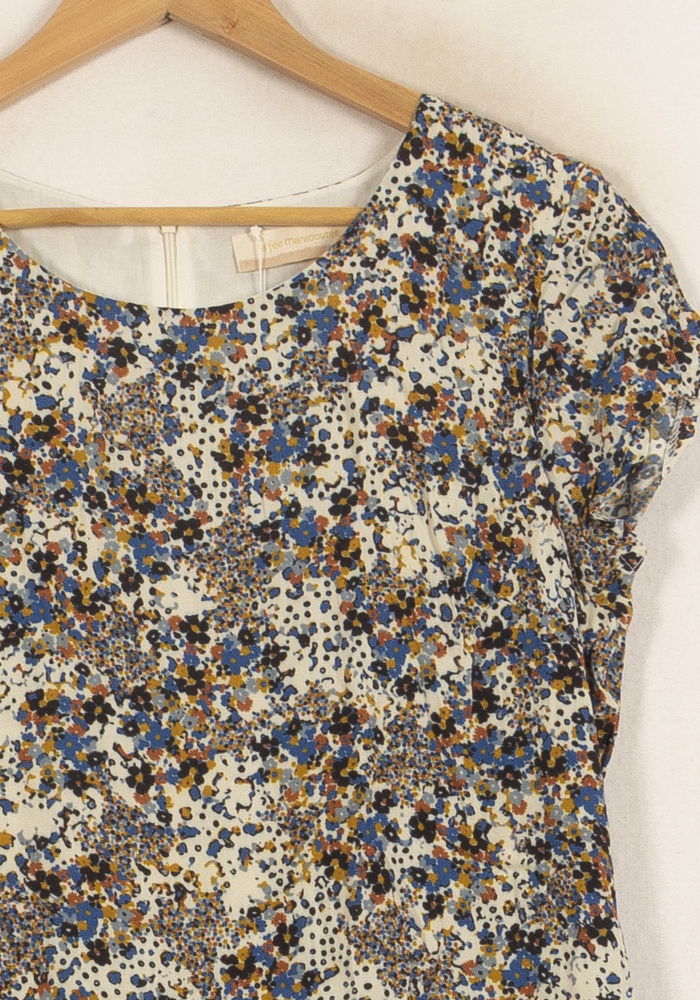 Robe Bleu et Beige - Taille S/36 de la marque La Fée Maraboutée | PARAD63230 - Vendu par Paradigme - Image 3