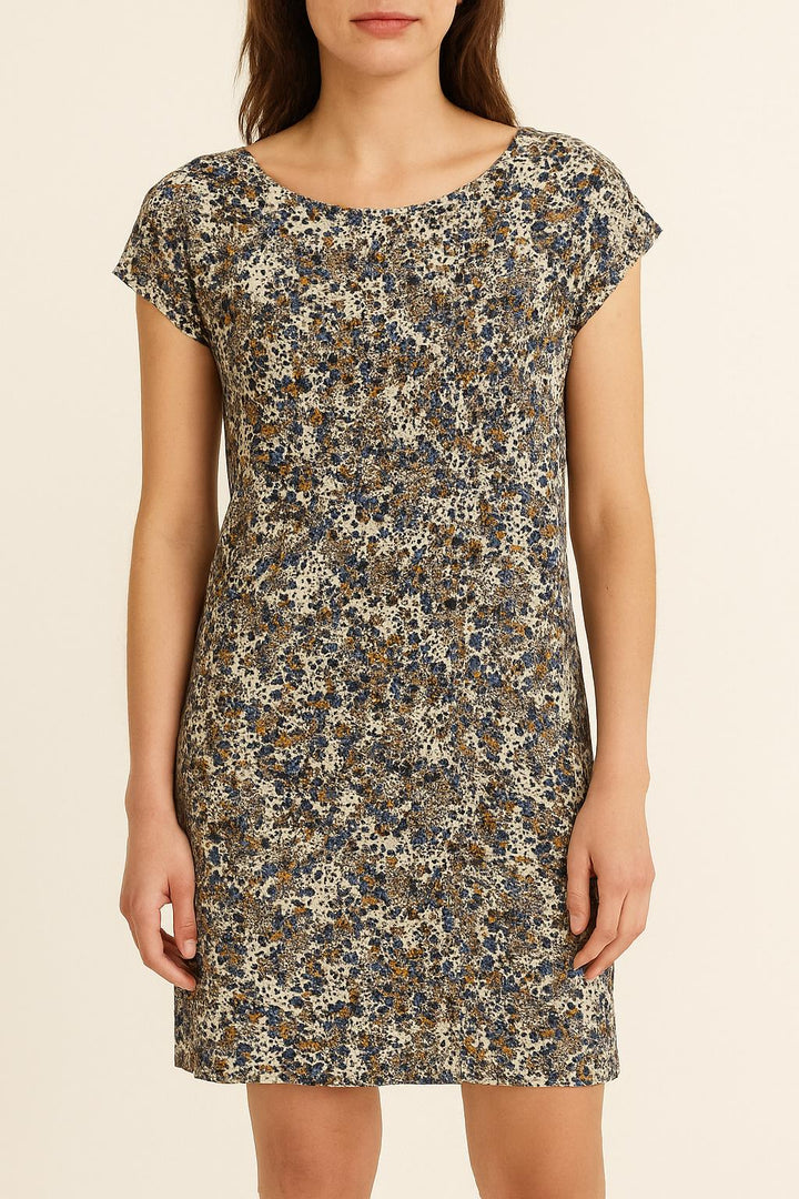 Robe Bleu et Beige - Taille S/36 de la marque La Fée Maraboutée | PARAD63230 - Vendu par Paradigme - Image 1