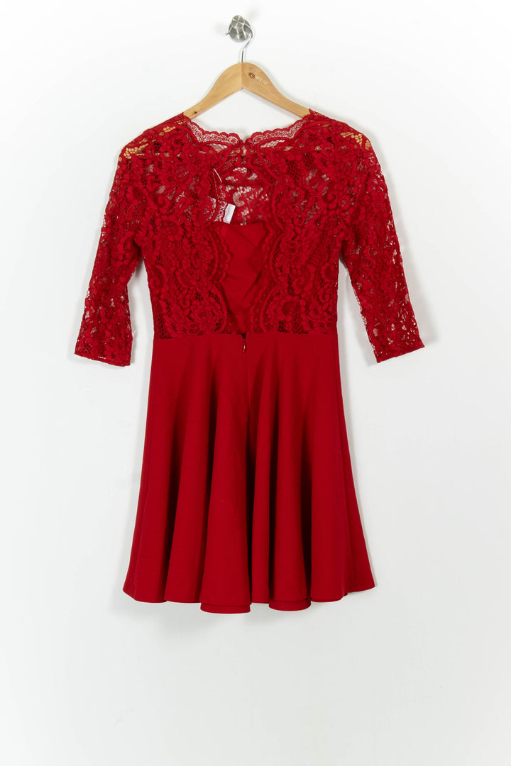Robe En Dentelle Rouge - Taille S/36 de la marque Claudie Pierlot | PARAD63236 - Vendu par Paradigme - Image 4