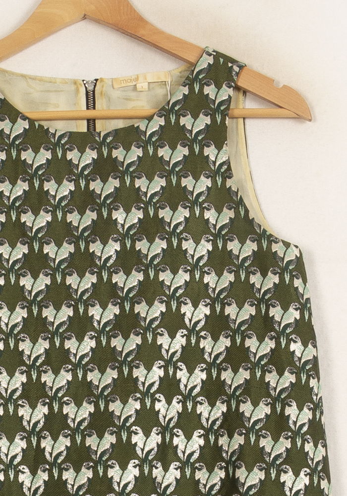 Robe Sans Manches Verte et Blanche - Taille S/36 de la marque Maje | PARAD63237 - Vendu par Paradigme - Image 3