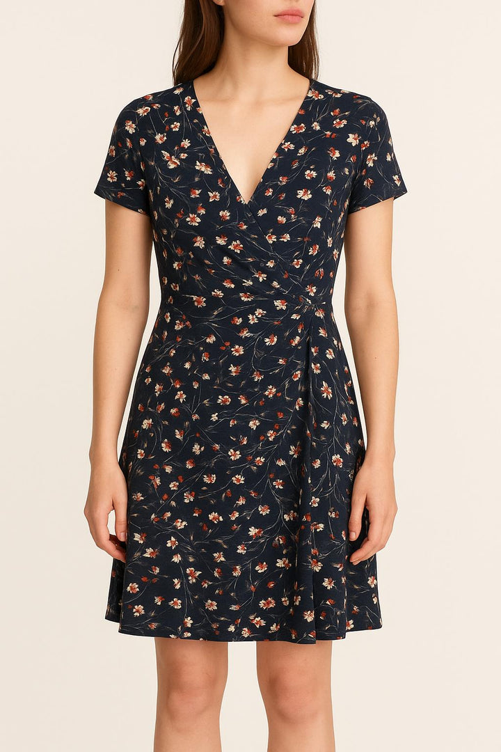 Robe Portefeuille Bleu et Blanc - Taille S/36 de la marque La Fée Maraboutée | PARAD63239 - Vendu par Paradigme - Image 1