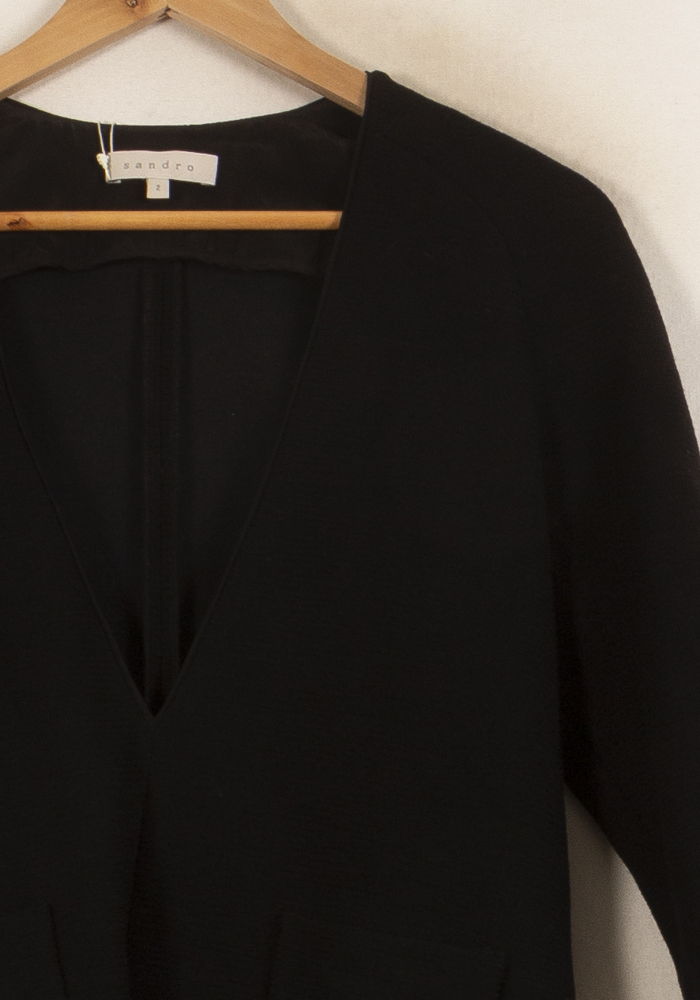 Robe Courte Noire - Taille M/38 de la marque Sandro | PARAD63245 - Vendu par Paradigme - Image 3