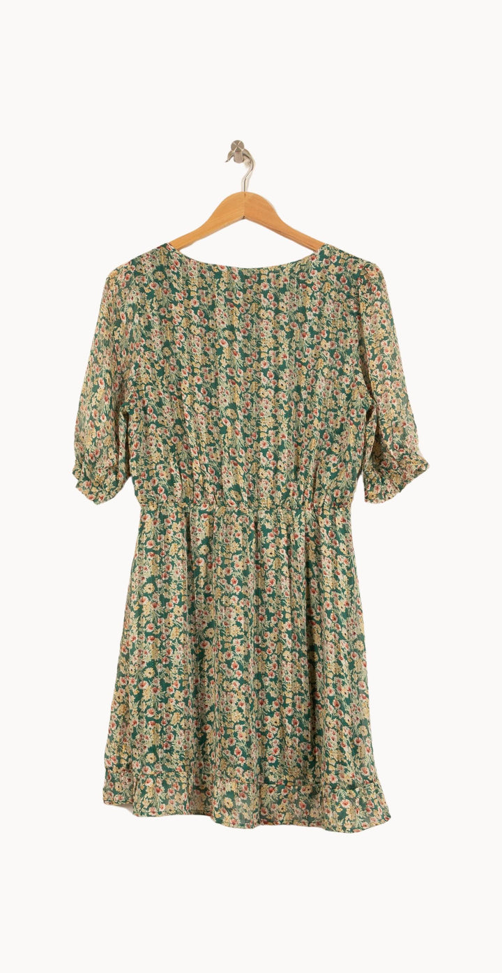 Robe Fleurie Verte et Beige - Taille M/38 de la marque La Petite Etoile | PARAD63257 - Vendu par Paradigme - Image 4